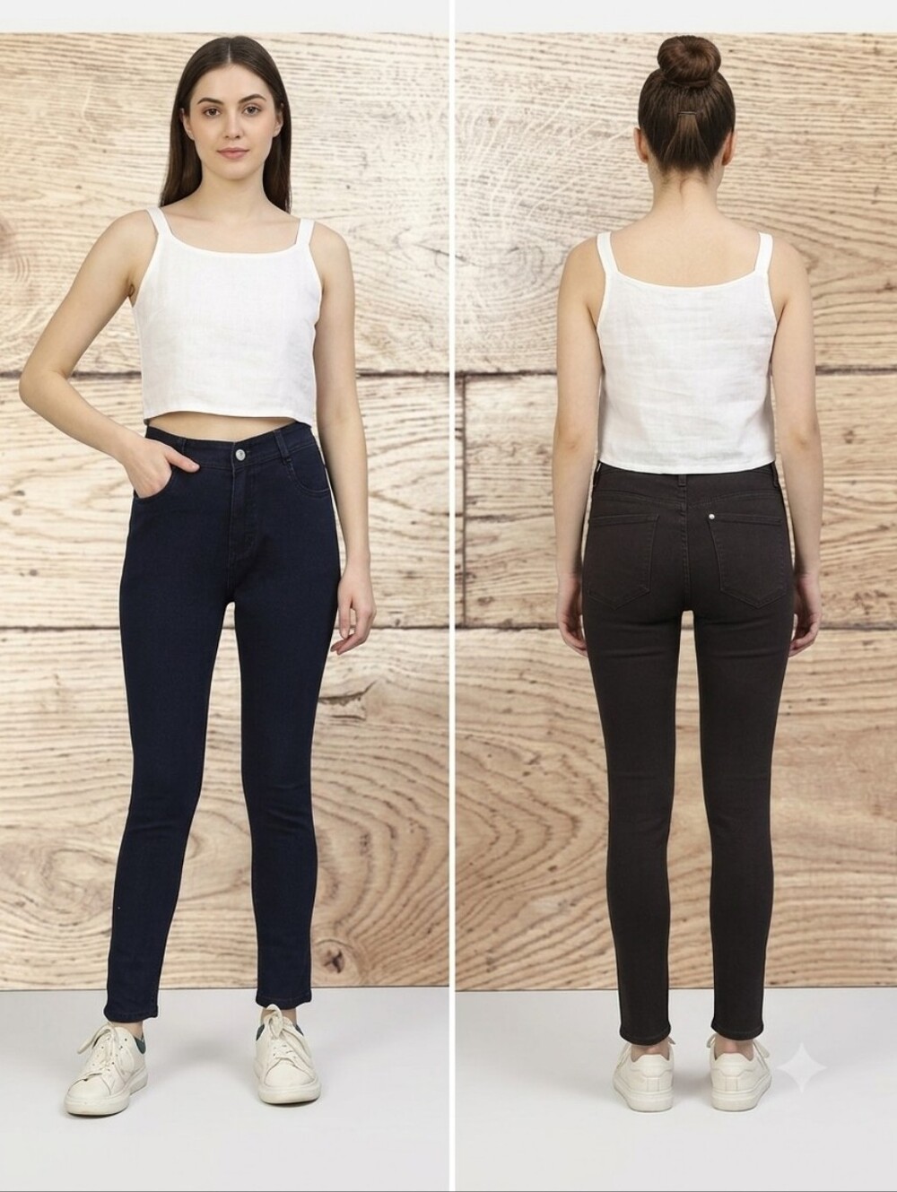 H&M & Denim Women's Black High Waisted Skinny Ankle-Length Jeans
